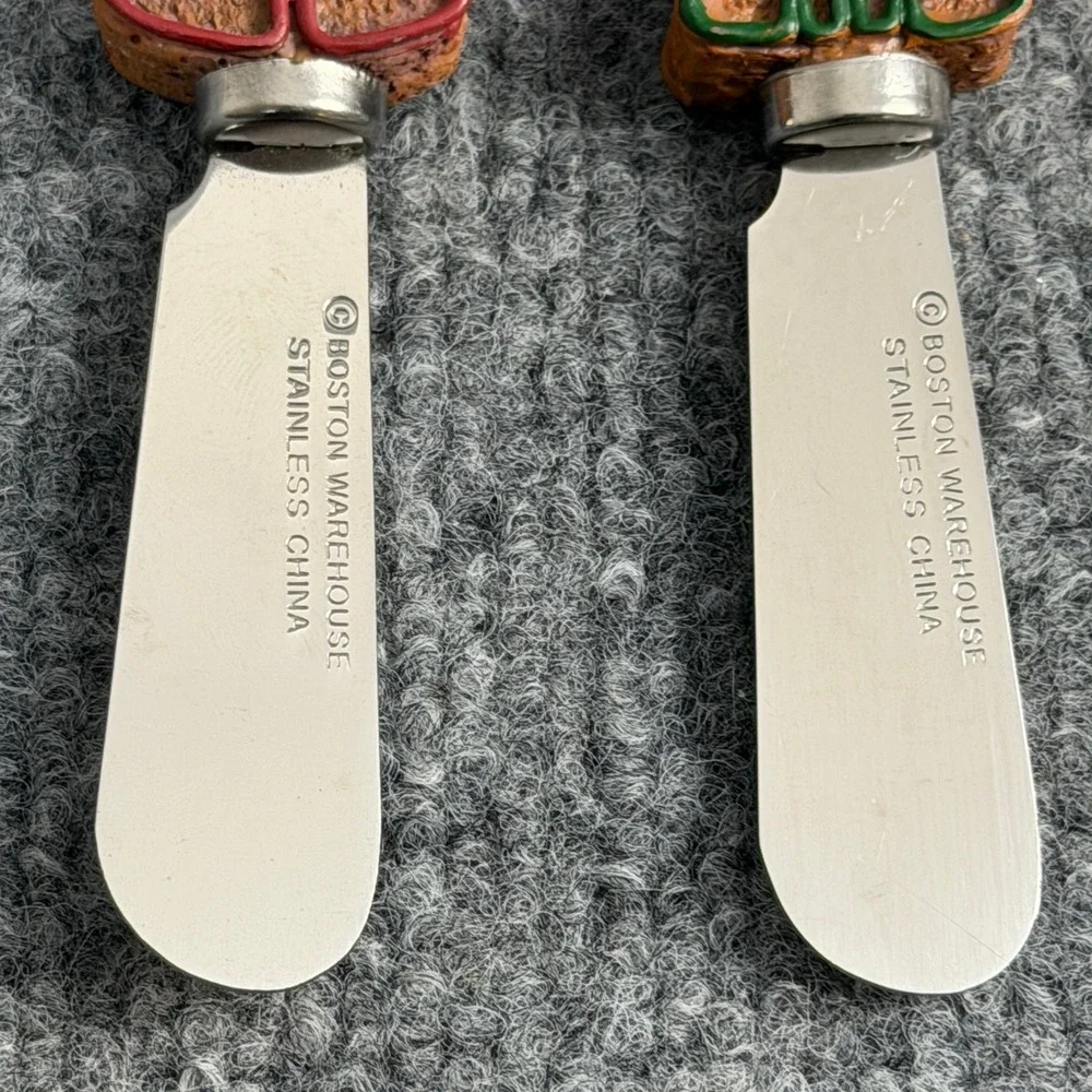 Boston Warehouse Holiday Gingerbread Cheese‎ Spreaders Set of 4 Butter Knives